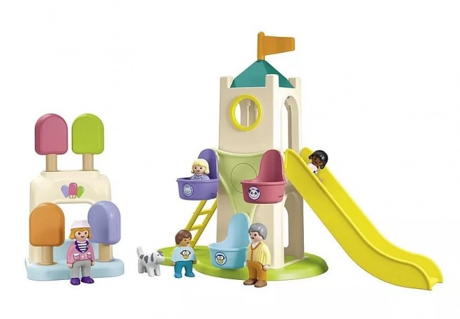 Set con figure Junior Torre delle Avventure e Chiosco di Gelati