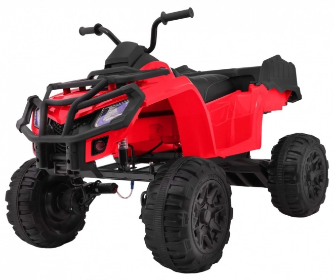Quad XL a batteria ATV per bambini Rosso + trazione 4x4 + portapacchi + avvio lento + EVA + LED audio