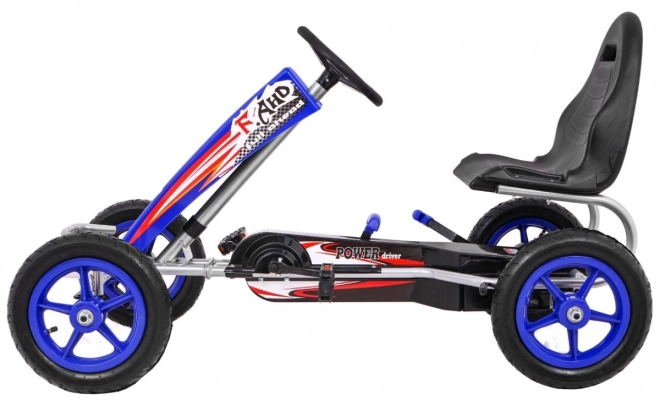 Go-kart Full Ahead AIR con pedali per bambini 3+ Blu + Regolazione sedile + Ruote gonfiabili + Freno a mano