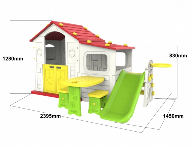 Grande casa con atrio 4 in 1 Tetto rosso