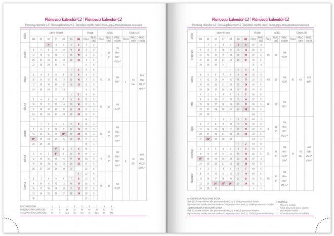 Agenda settimanale Tomy 2025 rosso-blu