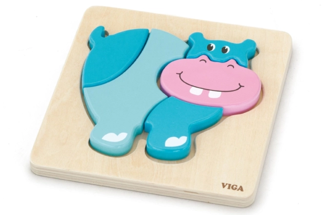 Puzzle in legno per piccoli - ippopotamo