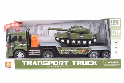 Camion militare con carro armato a batteria