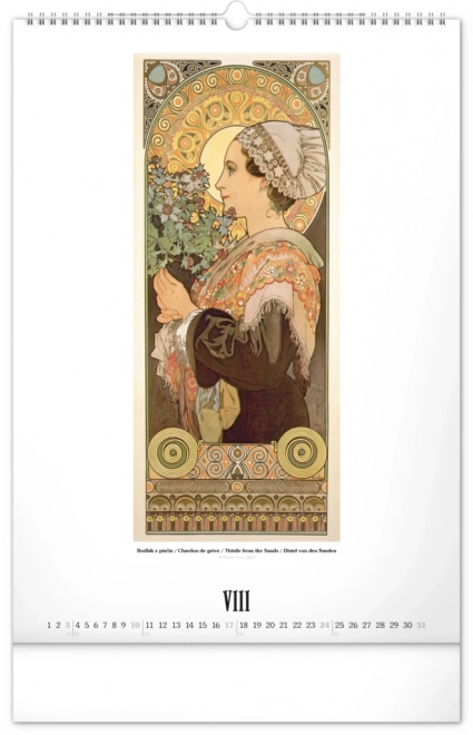 Calendario da parete Alfons Mucha 2025