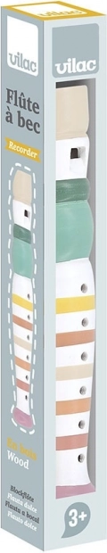 Vilac Flauto di legno a strisce multicolore per bambini