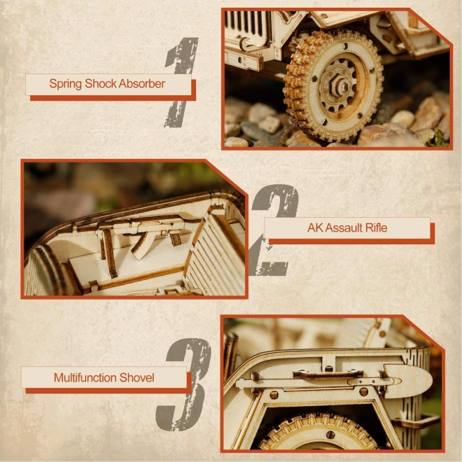 Puzzle 3D in legno Jeep Militare anni '40