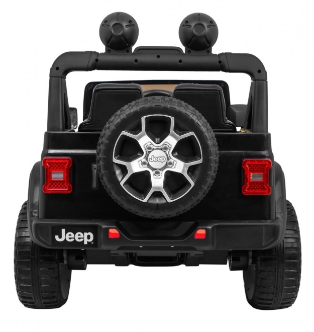 Jeep Wrangler Rubicon a batteria per bambini nera + telecomando + MP3 LED radio + ruote in EVA