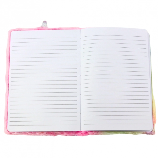 Quaderno peluche con unicorno rosa arcobaleno