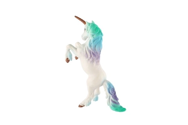 Unicorno Bianco-Blu Zooted in Plastica 18cm in Sacchetto