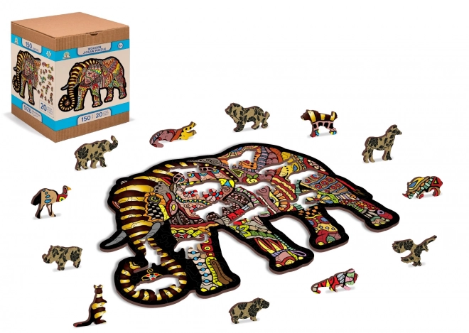 Wooden city puzzle in legno elefante magico 150 pezzi