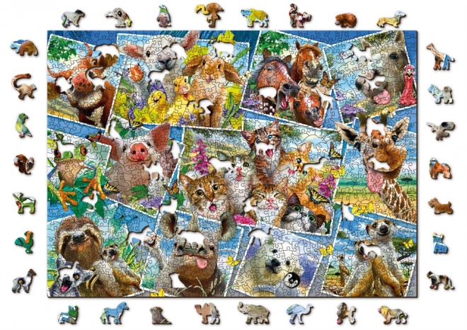 Puzzle in legno 3D - Cartoline con animali