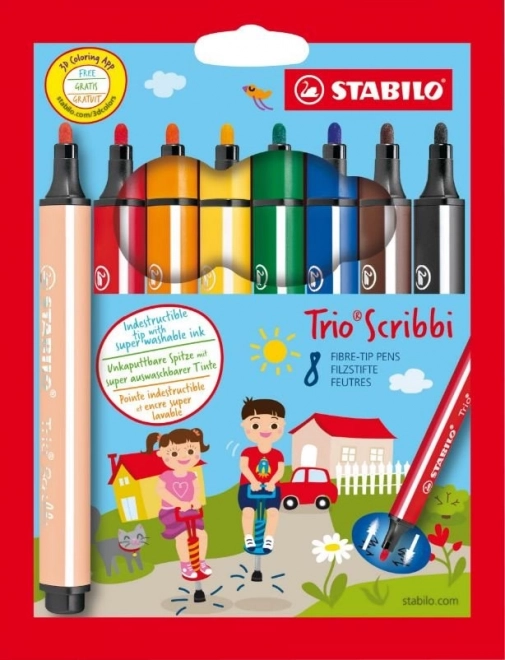 Stabilo Trio Scribbi set di 8 pennarelli