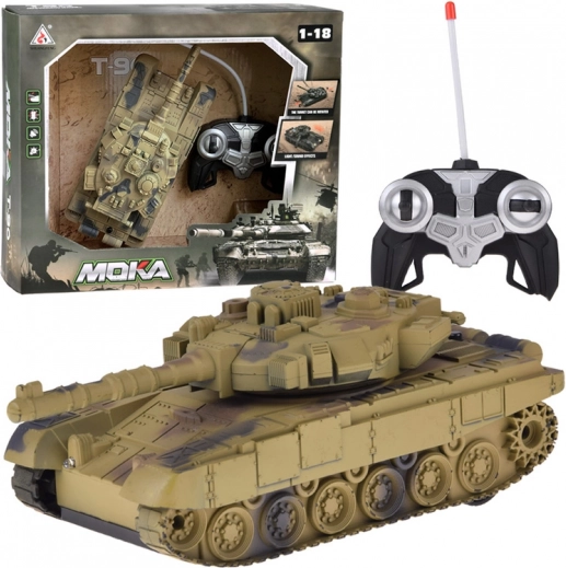 Carro armato RC con torretta girevole, luci e suoni realistici