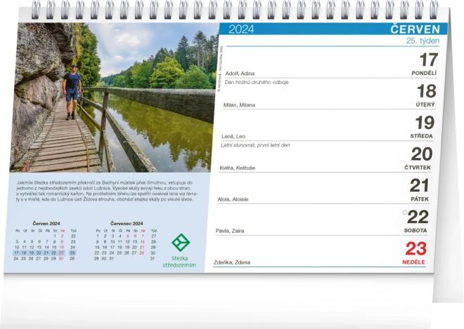 Calendario da Tavolo Stezkami Via Czechia 2024