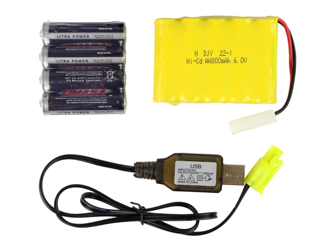 Batteria ricaricabile e pile incluse
