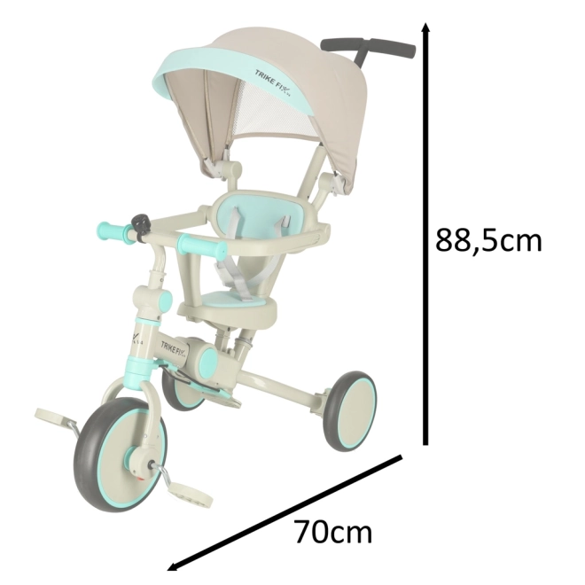 Triciclo per bambini giallo-nero con parasole