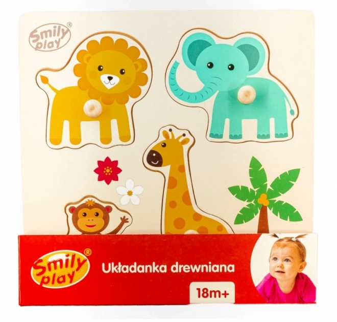 Puzzle animali domestici con supporto in legno