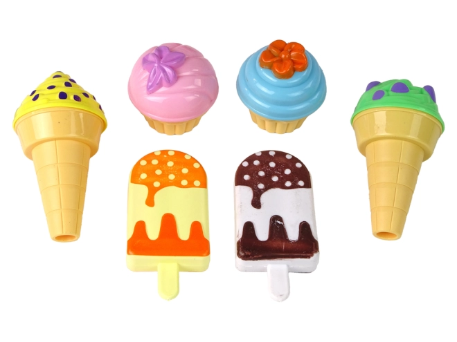 Sei gelati colorati