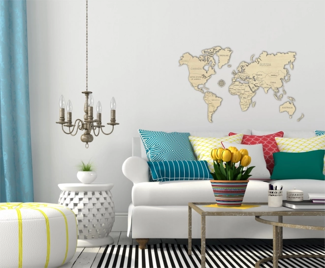 Mappa del mondo in legno WOODEN CITY grande