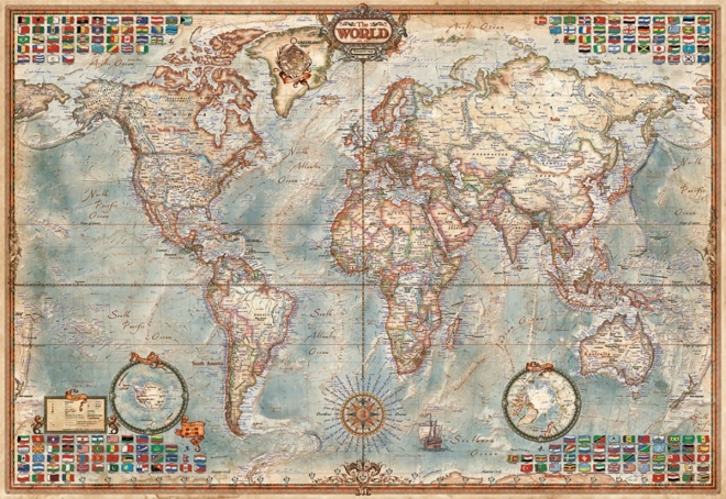 Puzzle in miniatura EDUCA Mappa politica del mondo 1000 pezzi