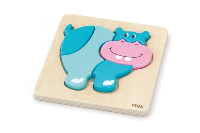 Puzzle in legno per piccoli - ippopotamo