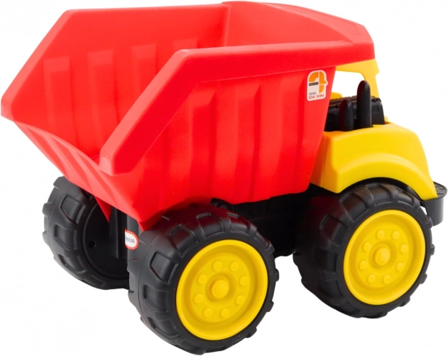 Grande camion ribaltabile per bambini per la sabbia - Veicolo da costruzione rosso-giallo