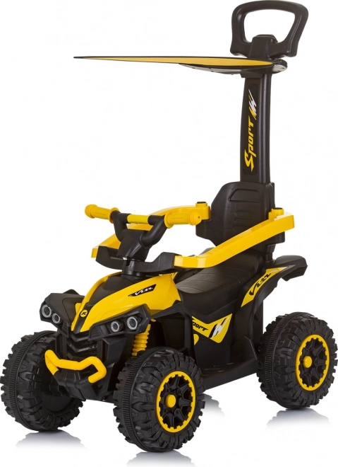 Bicicletta senza pedali con tetto e asta direzionale Chipolino ATV gialla