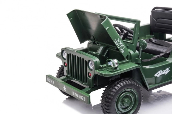 Auto elettrica per bambini verde militare 4x4