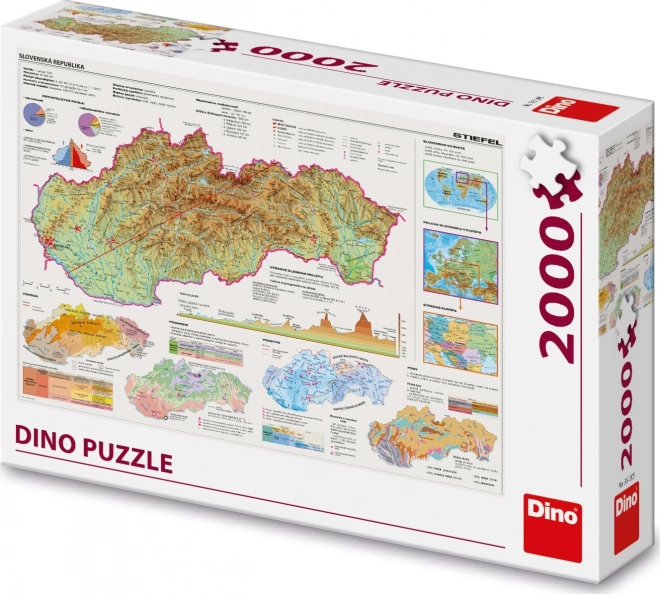 Puzzle Mappa Repubblica Slovacca 2000 pezzi