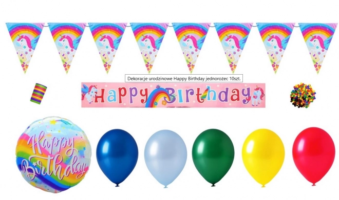 Set per decorazioni e palloncini di compleanno a tema unicorno - 10 pezzi