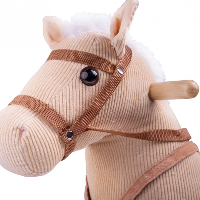 Cavallo a dondolo in legno beige