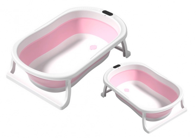 Vasca da bagno pieghevole con gambe antiscivolo rosa