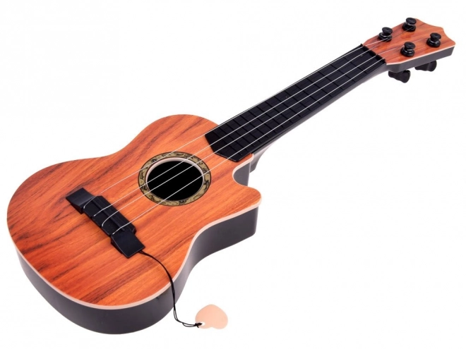 Chitarra a 4 corde per bambini con plettro – marrone scuro