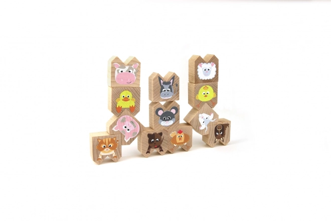 Gioco di equilibrio in legno con animali domestici