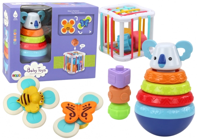 Set di giocattoli sensoriali Koala Torre Cubo educativo Spinner