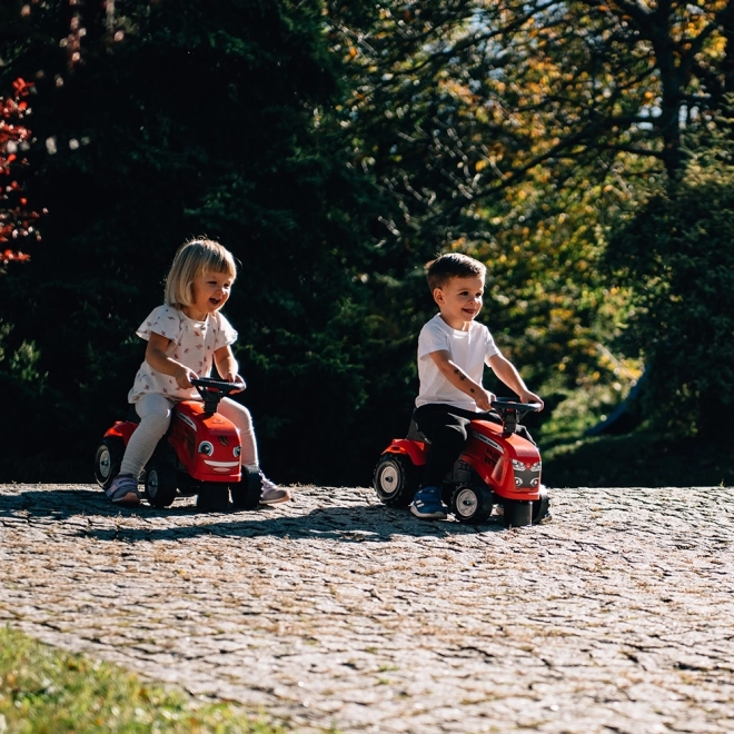 Trattore a spinta Massey Ferguson rosso con volante
