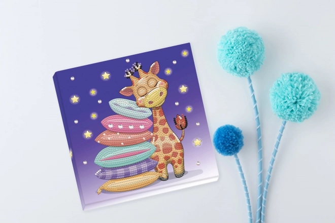 Mosaico con diamanti - cuscino con giraffa