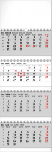 Calendario da parete pieghevole di 4 mesi 2026