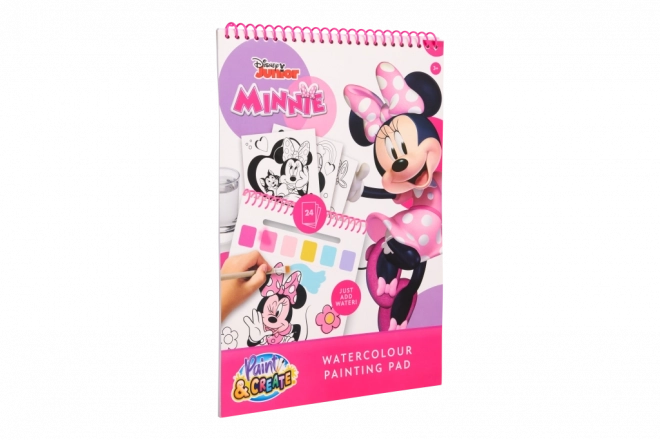 Libro da colorare Disney Minnie con acquerelli