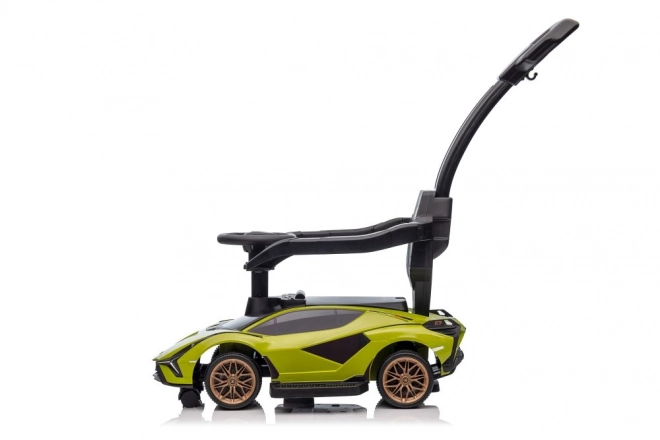Macchina da passeggio Lamborghini bianca con spintore – Verde