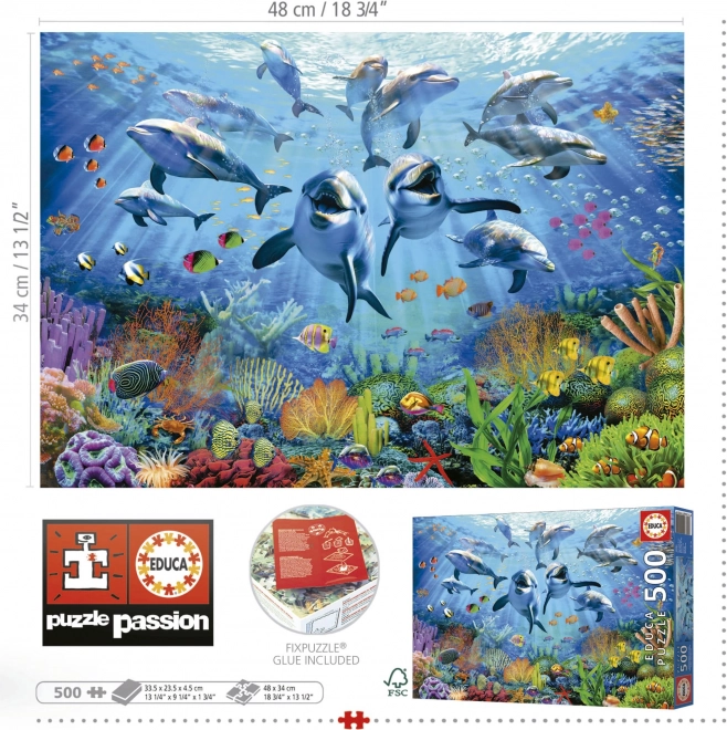 Puzzle educativo divertimento sott'acqua 500 pezzi