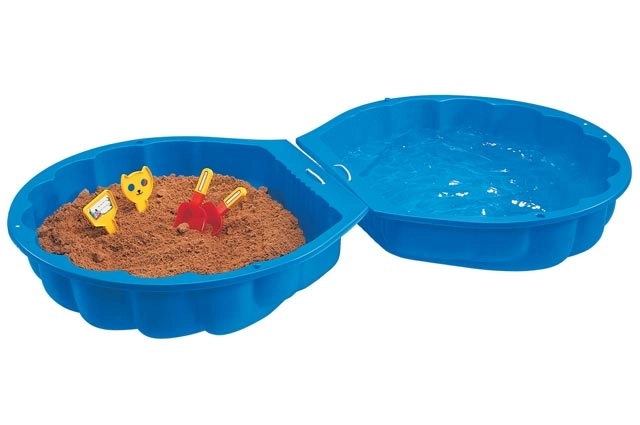 Grande sabbiera per bambini a forma di conchiglia blu