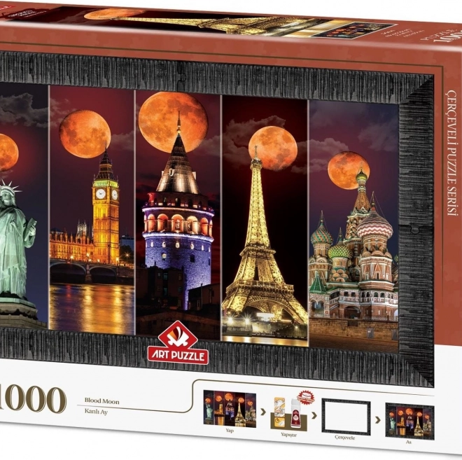 Puzzle con cornice e colla 3 in 1 Luna di sangue 1000 pezzi
