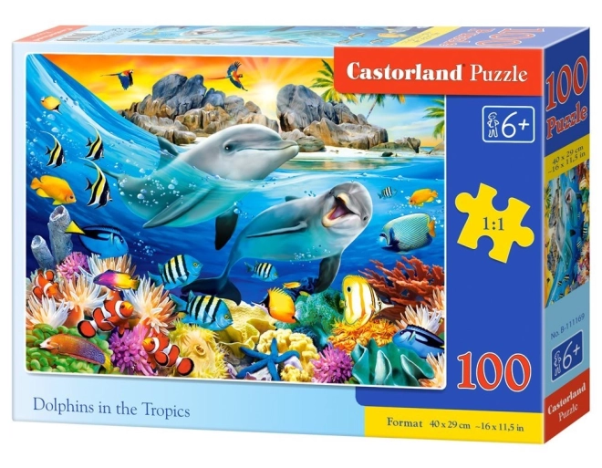 Puzzle 100 Pezzi Delfini nei Tropici