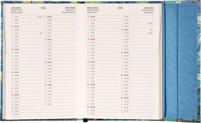 Agenda settimanale magnetica Vincent van Gogh 2025