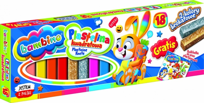 Plastilina quadrata 18 colori Bambino