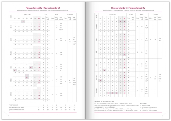 Agenda settimanale Aprint 2025 blu