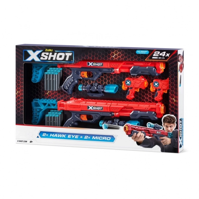 Set lanciatore X-Shot Excel Double Hawk Eye & Double Micro Combo