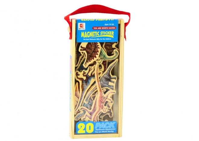 Magneti di legno Dinosauri set 20 pezzi colorati
