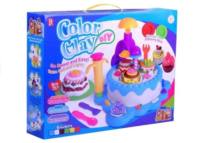 Set di plastilina compleanno con accessori 6 colori